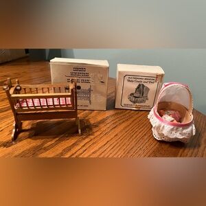 Vintage Dollhouse Miniatures Cradle Lot. Mint in Box